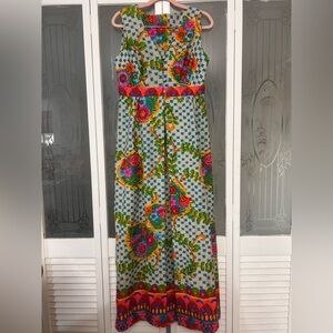 Vintage Hawaiian togs made in Hawaii multi print maxi dress tagged a 12